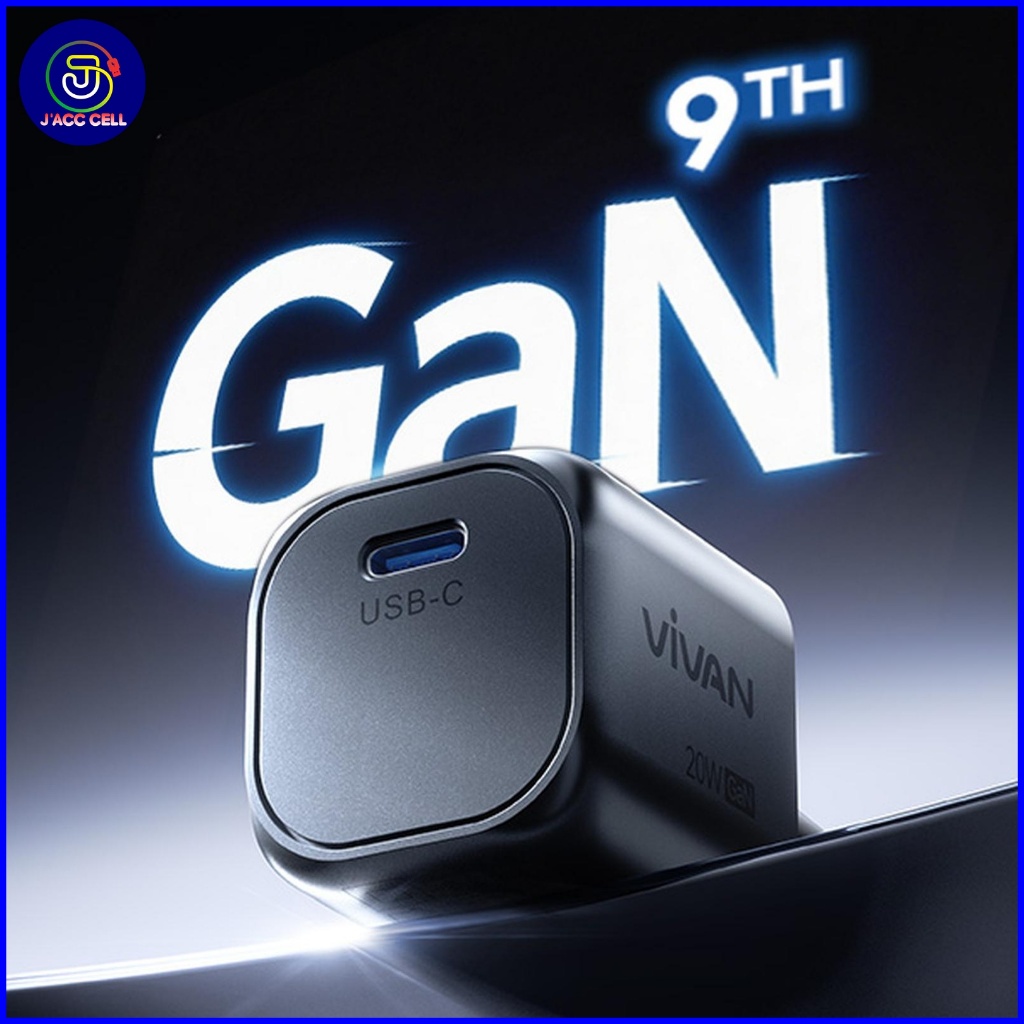 Kepala Charger 20W VIVAN Gan-Q20 Adapter USB C Fast Charging 20W Original Vivan