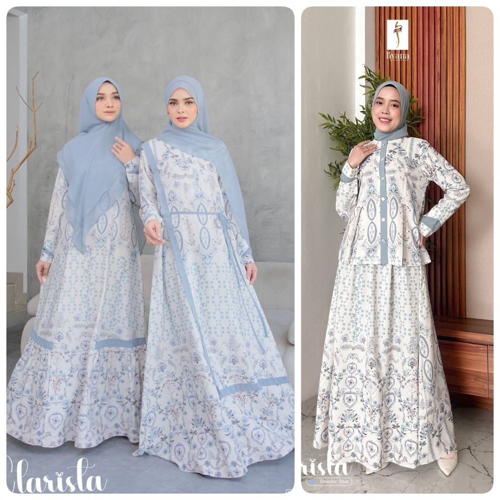 PO‼️[ORDER VIA CHAT-JANGAN CHECK OUT] Gamis Perempuan Dewasa Clarista Dress by Kyana Hijab