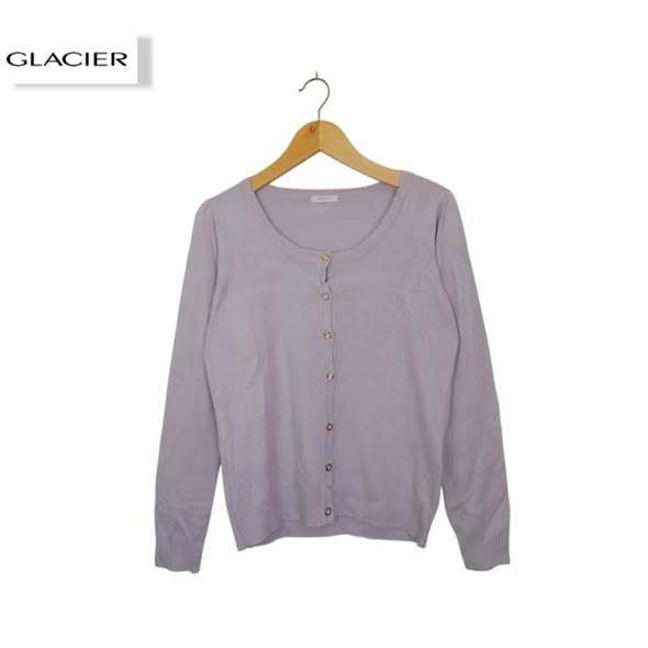 Cardigan Basic O-Neck Glacier Soft Lilac (KODE : B153- 04)