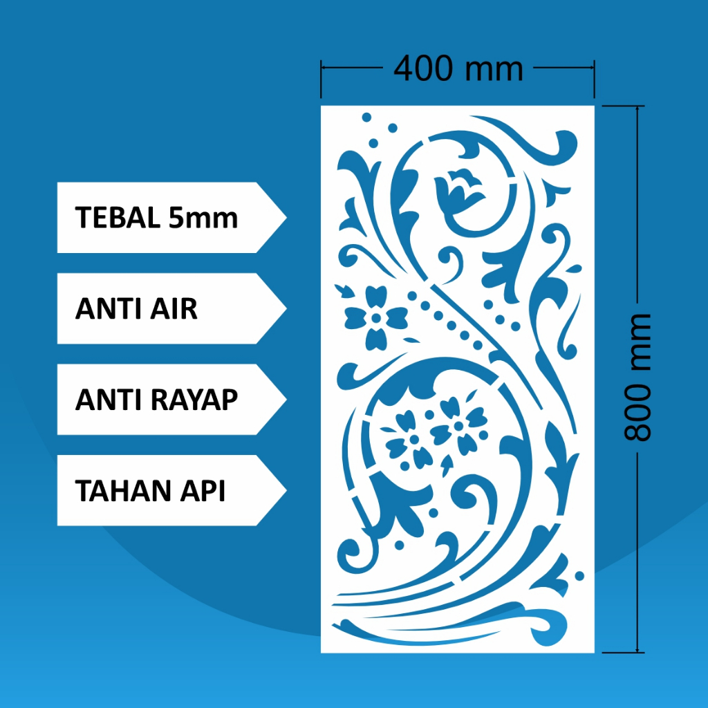 Krawangan Plafon PVC 80 x 40 x 0.5 cm / Krawangan /PVC Foam Board / Krawangan PVC Foam Board / Krawa