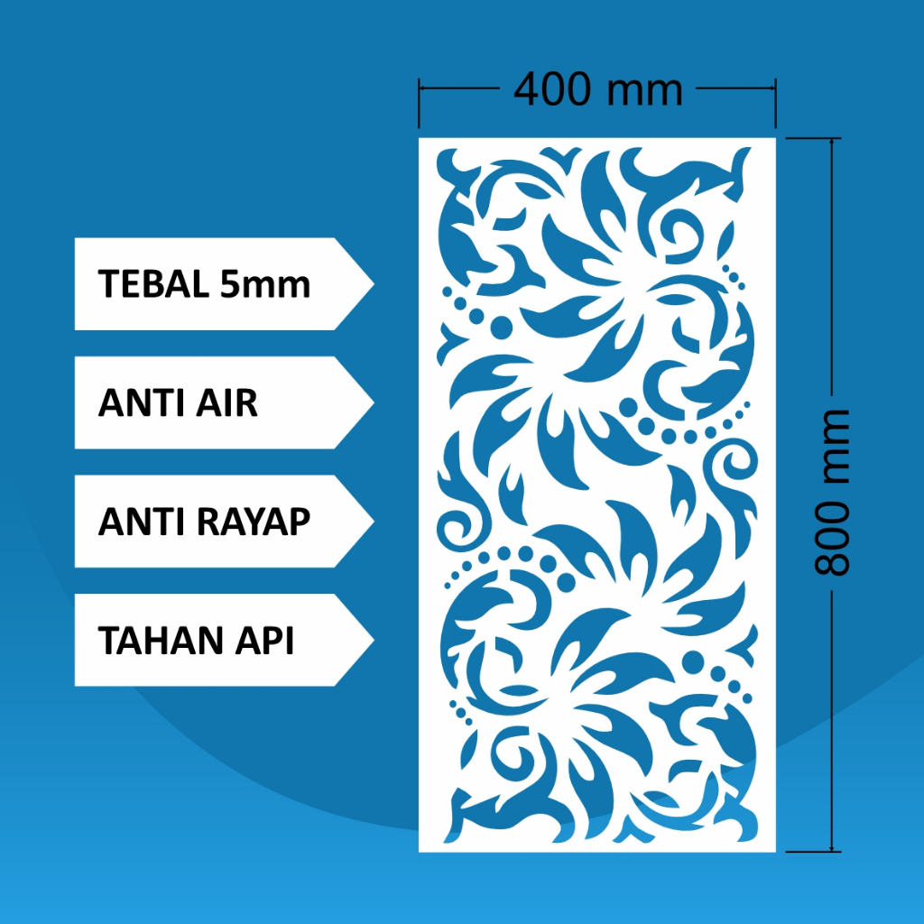 Krawangan Plafon PVC 80 x 40 x 0.5 cm / Krawangan /PVC Foam Board / Krawangan PVC Foam Board / Krawa