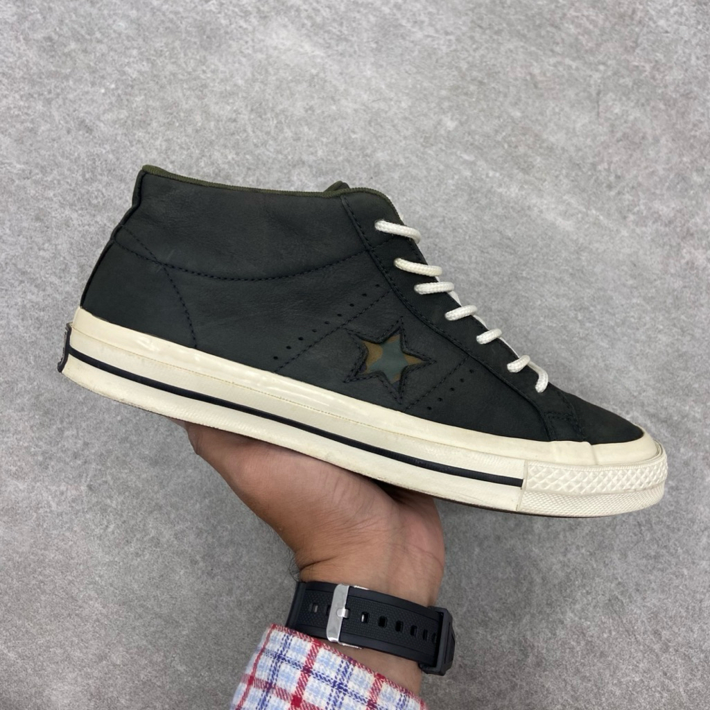 [Size 42] Converse One Star OX Leather Utility Camo ‘Black White’ 2017 (159747C) Second Original Kon