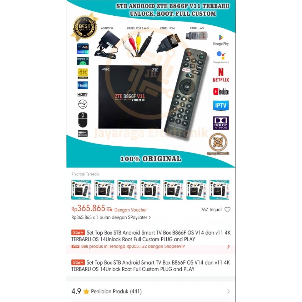 REPOST Set Top Box STB Android Smart TV Box B866F OS V14 dan v11 4K TERBARU OS 14Unlock Root Full Cu