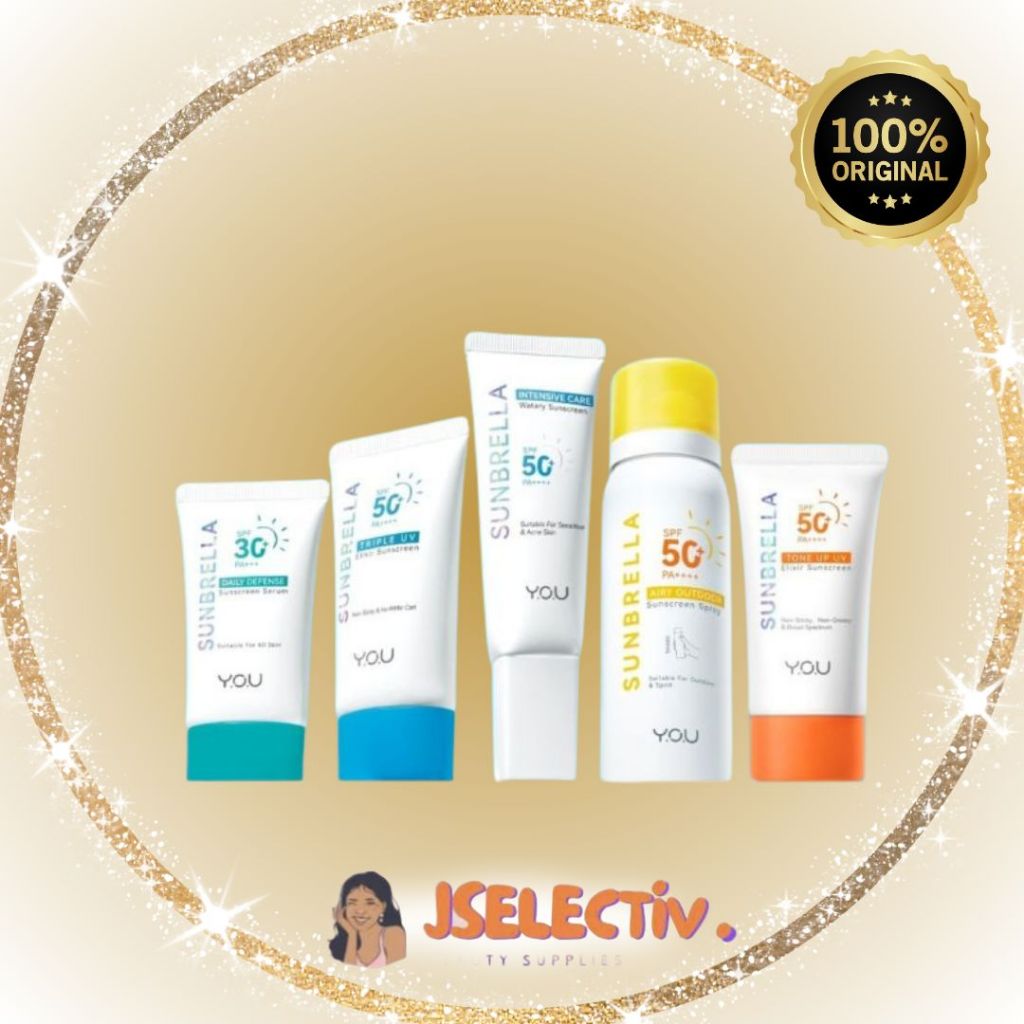 YOU BEAUTY SUNSCREEN - SUNBRELLA SERIES LENGKAP // JSELECTIV X JHON KOSMETIK // Sunblock Wajah Y.O.U