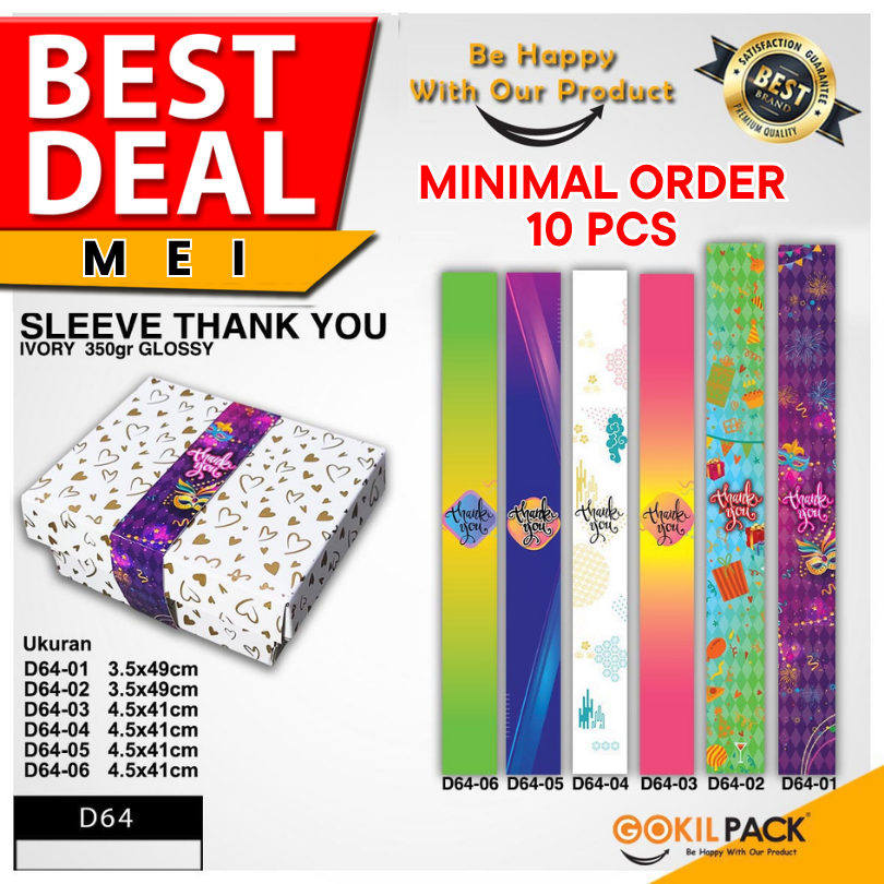 Sleeve Box|Label/Hiasan/Paper Belt Thank You Vertikal|D64