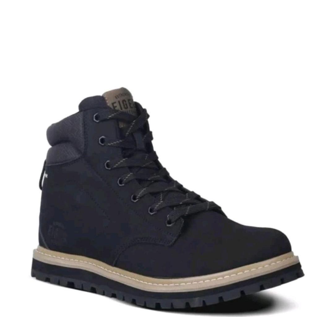 Sepatu Boots Pria Eiger Hitam Kulit Sintetis Sol Tebal Tali Tinggi Kasual