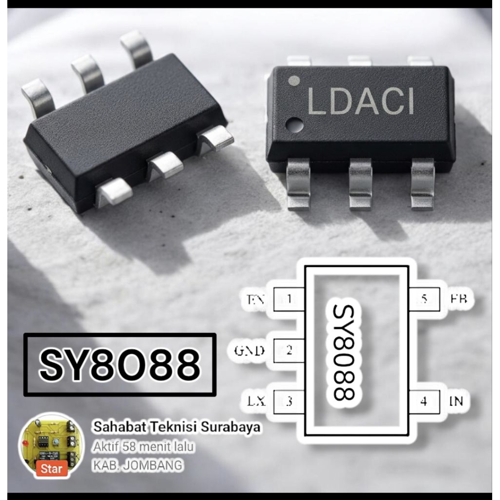 ic SY8088 sot-23 | sy8088aac | SY 8088 AAC 1.0A Synchronous Step-Down Converter ic Vcore code ic LDX