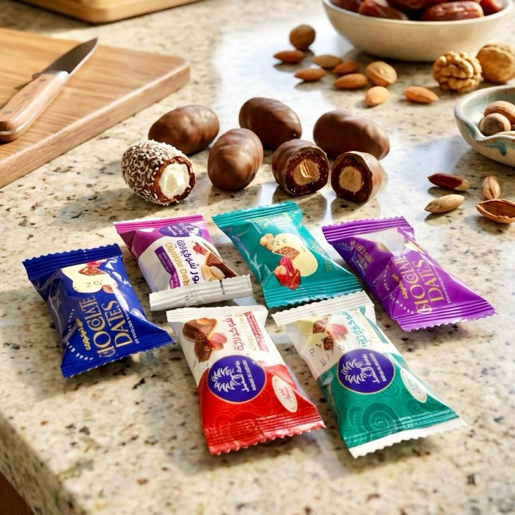 Mix Chocolate Dates Paste Al Nakheel Saudi Arabia Coklat Kurma Mix Premium