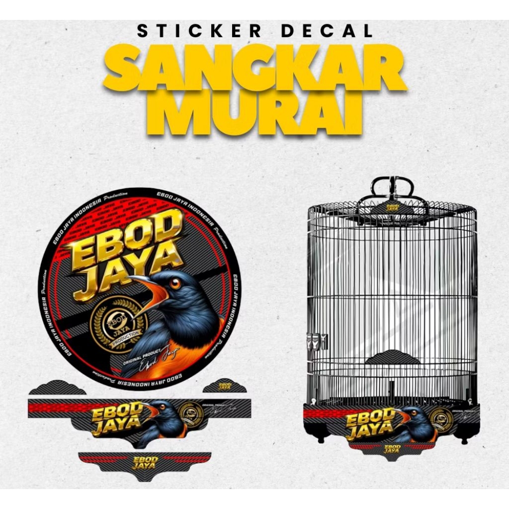 Sticker decal sangkar burung murai NO2 motip grafis murai variasi