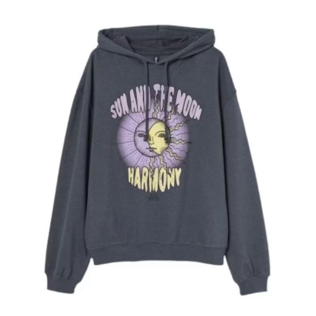 HOODIE HM SUN AND THE MOON FULL LABEL TAG