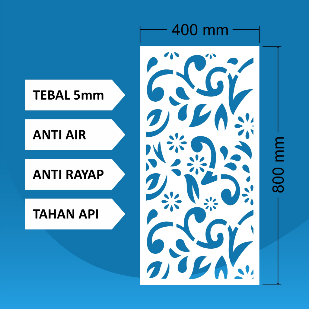 Krawangan Plafon PVC 80 x 40 x 0.5 cm / Krawangan /PVC Foam Board / Krawangan PVC Foam Board / Krawa