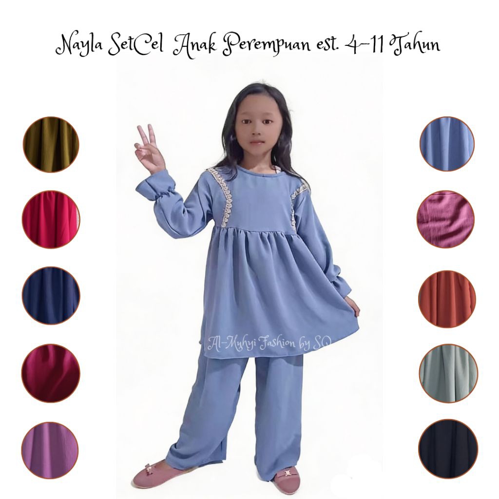 Nayla One Set Anak Perempuan Setcel Anak Crinkle Airflow est. 4-11 Th