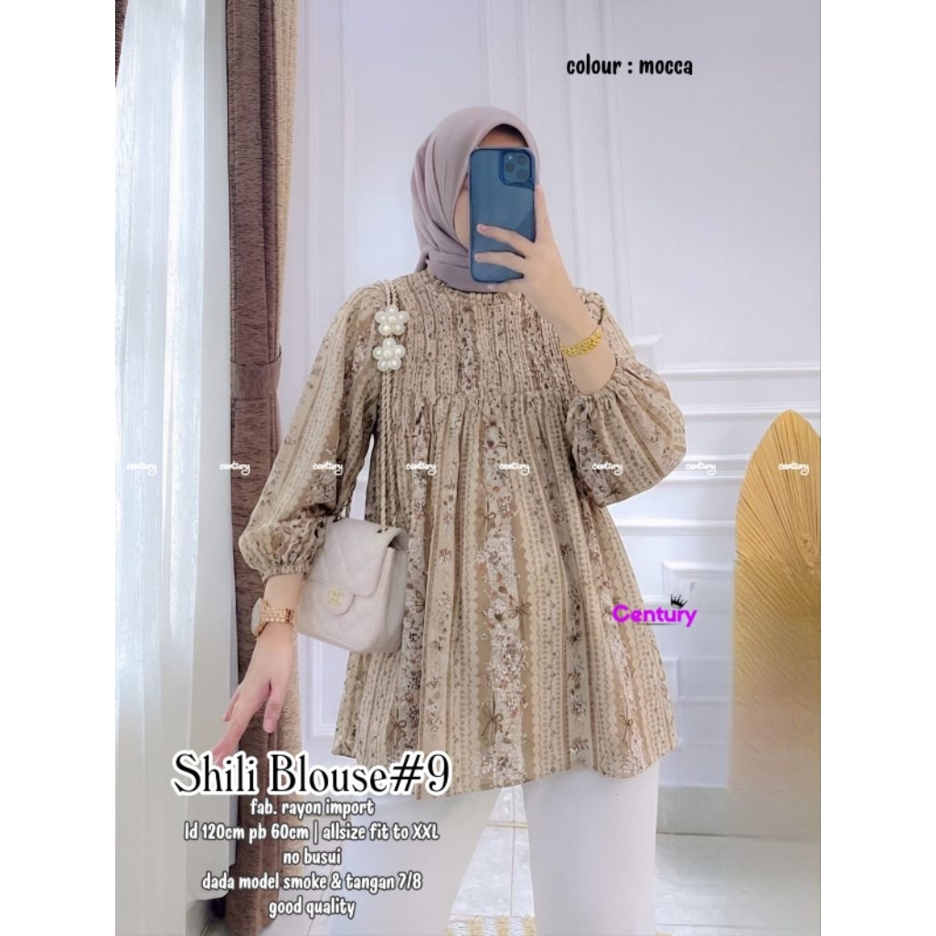 SHILI BLOUSE • SAFIRA VERISA BLOUSE • ATASAN WANITA TERBARU • RUKAYA VIOLET BAJU MUSLIMAH/MOTIF BUNG
