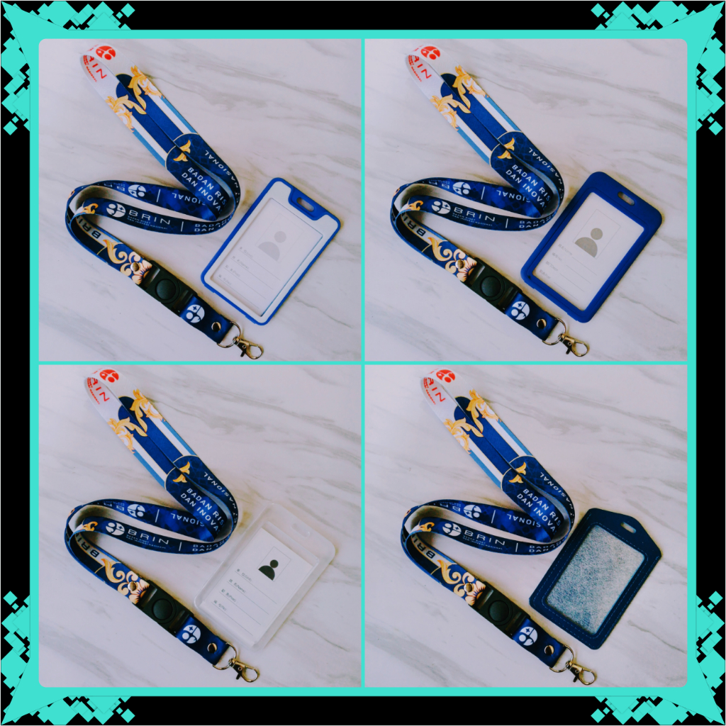 Lanyard Gantungan Tali Id Card BRIN : Badan Riset Dan Inovasi Nasional & Frame, Holder, Tempat Id Ca