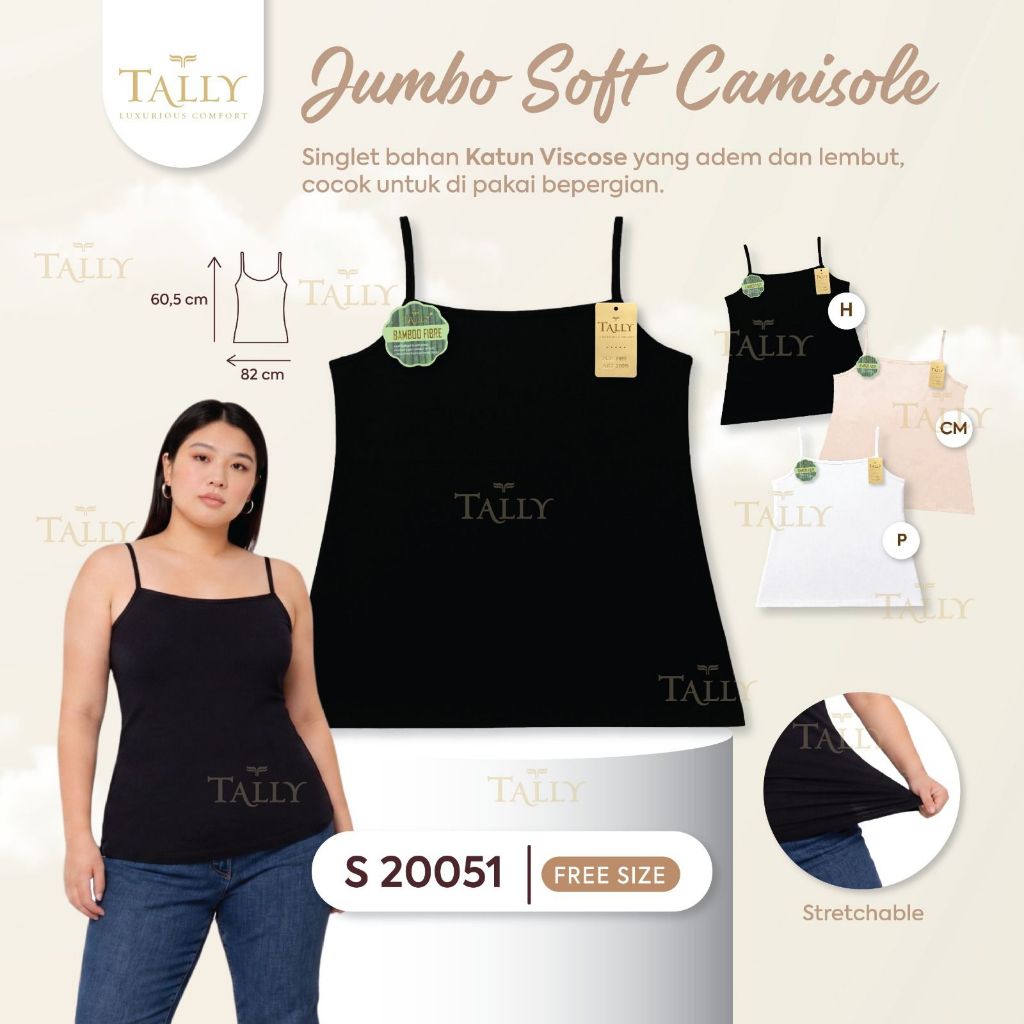 TALLY JUMBO CAMISOLE 20051 - SINGLET TANKTOP WANITA BIG SIZE TALI KECIL
