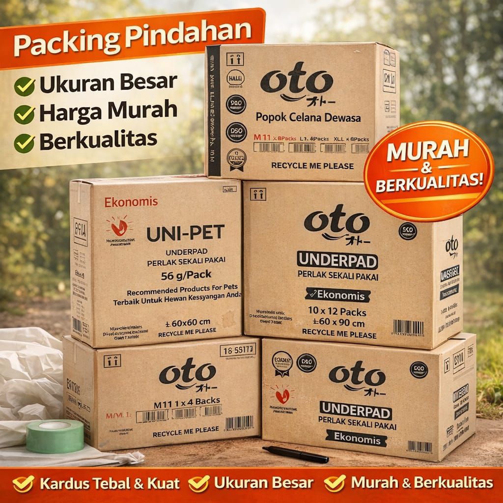 KARDUS BEKAS / KARDUS POPOK / KARDUS PAMPERS / BOX BEKAS / BOX PACKING