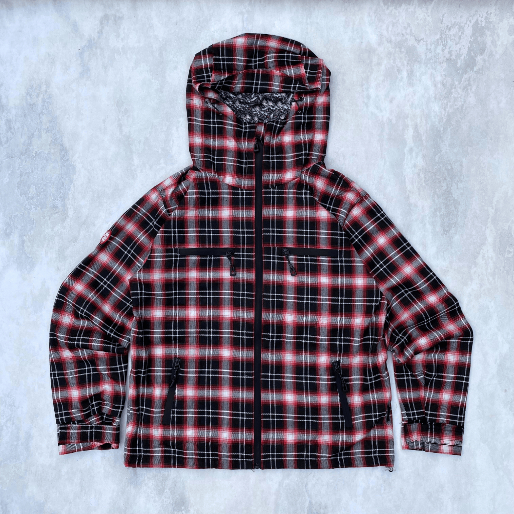Flanel Gopcore Jaket NOTBADCLUB | Jaket Zip Flanel Merah Unisex