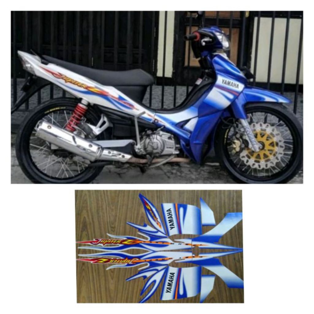 STRIPING JUPITER Z TAHUN 2005 BIRU PUTIH