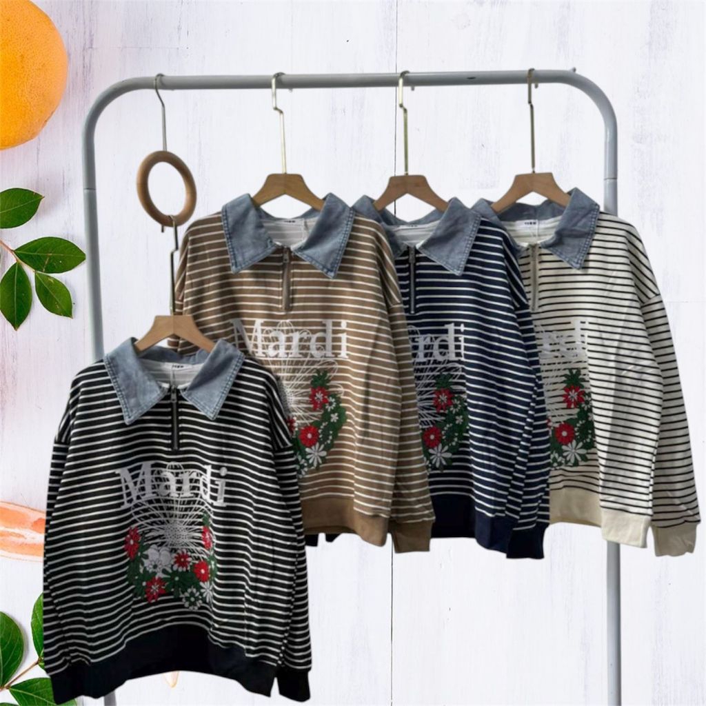 Innara sweater mardi salur/kaos mardi premium bkk/atasan mardi/kaos bangkok/hoodie mardi/swearer mar