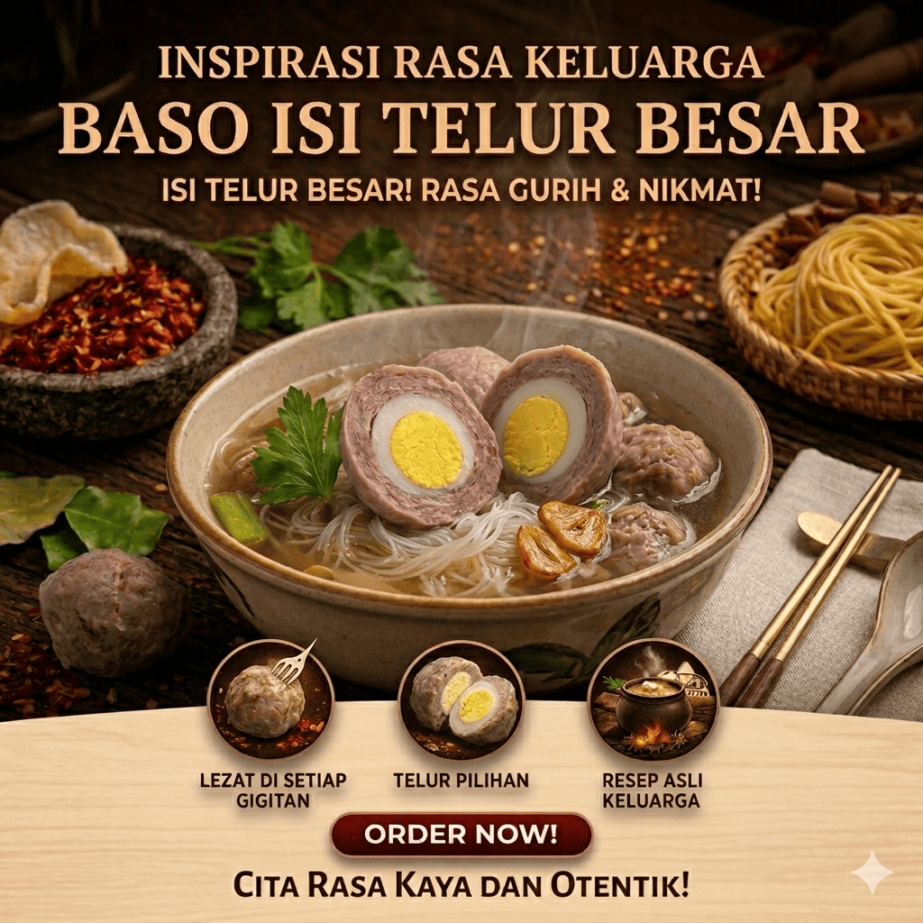 Baso Sapi Isi Telur Puyuh Frozen Food - Bakso Isi Telur Besar / Kecil Tahan Lama Kemasan Vakum