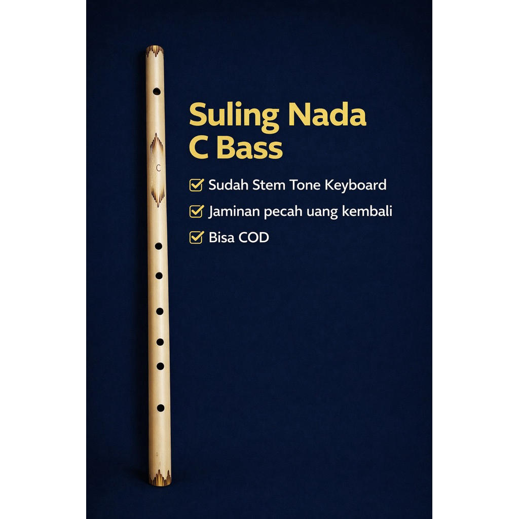 Suling Bambu Dangdut Nada "C Bass" Profesional Sudah Tone Keyboard. Jaminan pecah uang kembali
