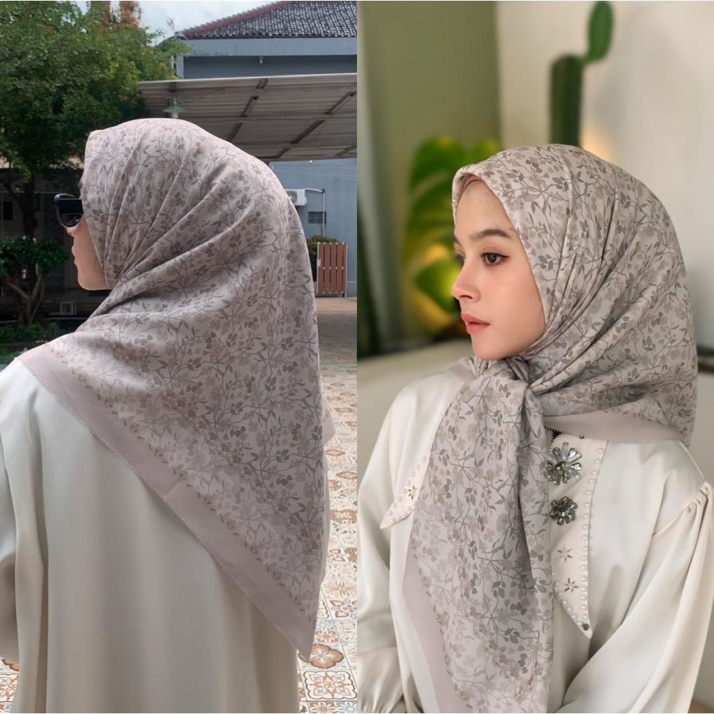 Hijab Scarf Button kw / Voal motif / Hijab voal motif premium printing lasercut / Hijab segi empat s