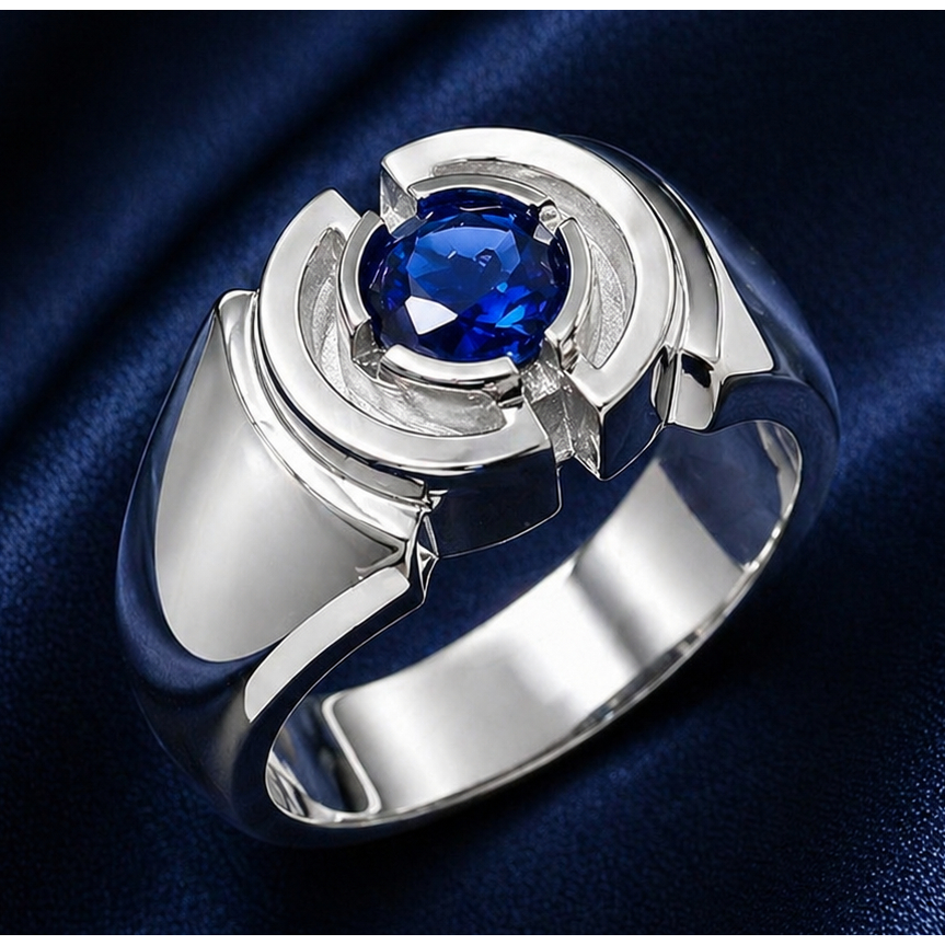 Cincin Ikat Batu Akik & Permata SAN950 EB411 - Ring Perak 950 Original Custom Size Handmade Premium