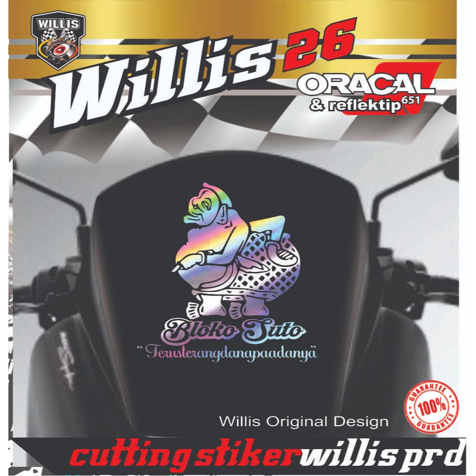 Sticker Wayang Semar Visor Motor NMAX PCX 160 Cutting Stiker wls011R