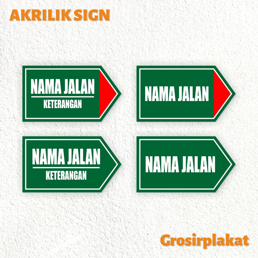 Plang Nama Jalan Akrilik Custom Anti Air