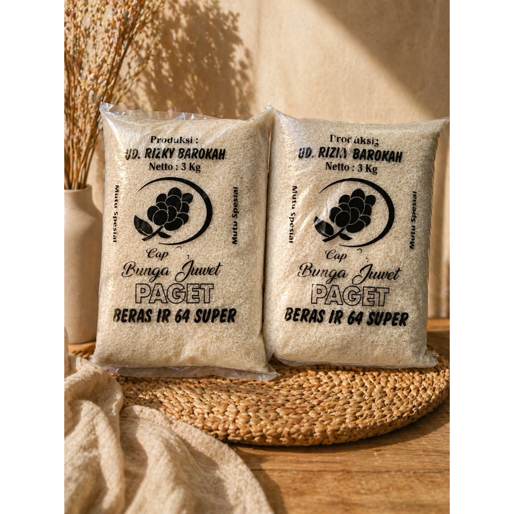 Beras Super Pulen 3Kg Cap Bunga Juwet | Beras Premium Putih Bersih
