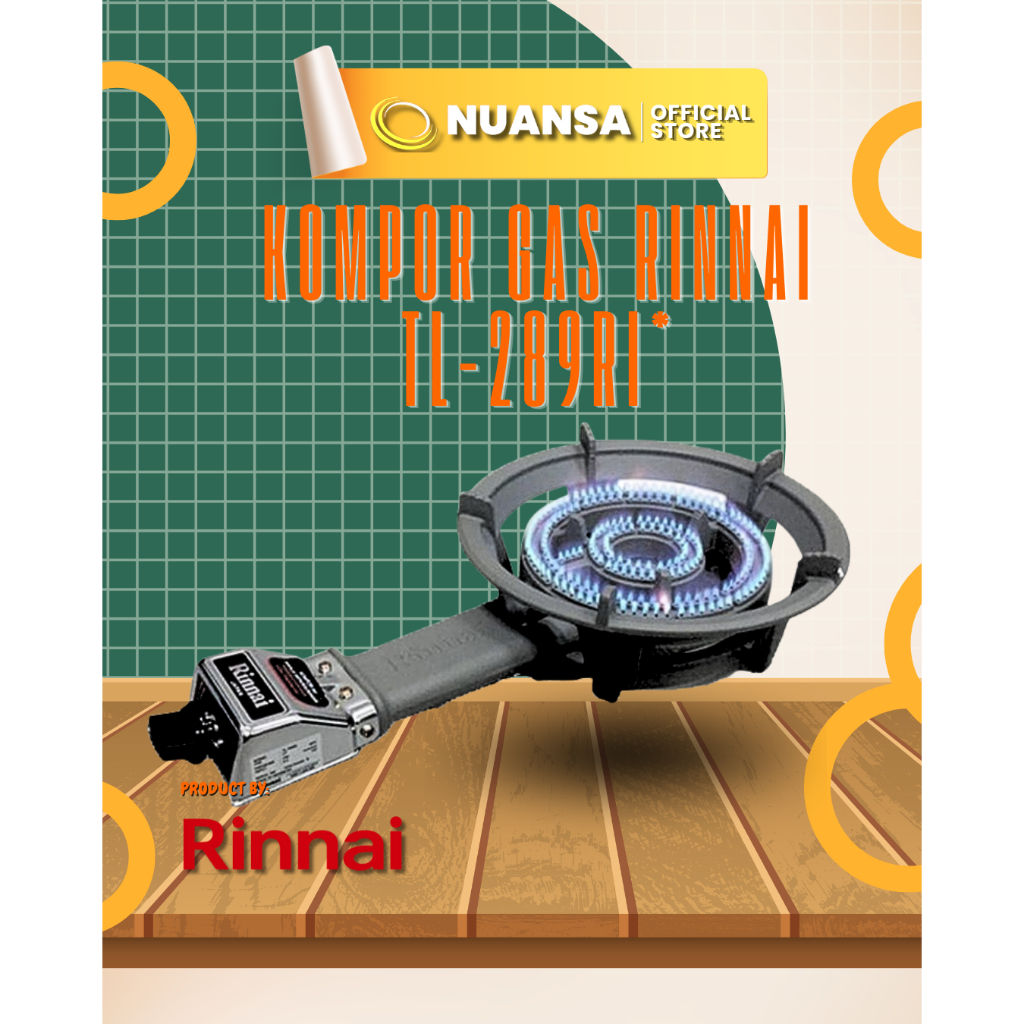Rinnai TL-289RI Kompor Mawar Low Pressure 1 Tungku Api Besar, tungku besi cor
