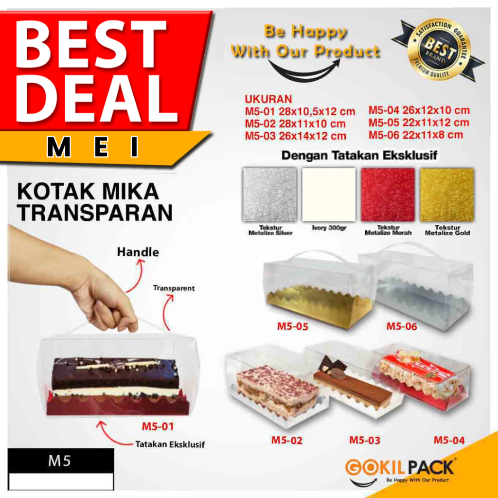 Kotak Mika Plastik Souvenir Box Kue Transparant Packaging - M5