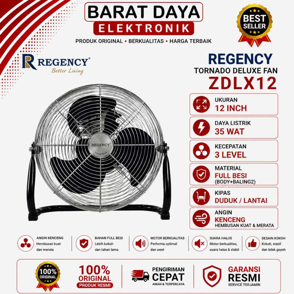 Regency Kipas Angin Tornado ZDLX 12 Kipas Angin [12 Inch]