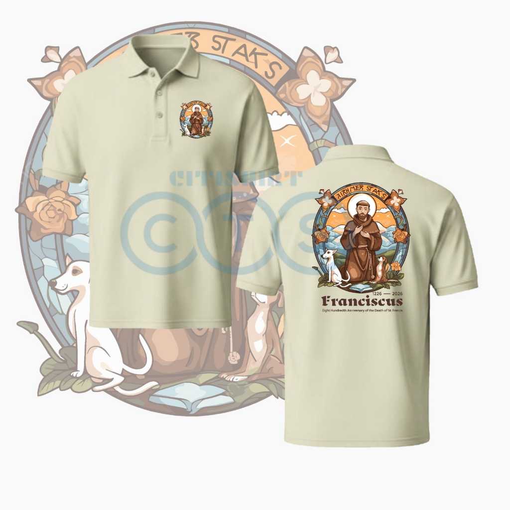 SERAGAM BAJU KERAH 800 TAHUN ST FRANCIS YUBELIUM 2026 ATASAN YUBILEUM SANTO FRANSISKUS FRANCISCUS AS