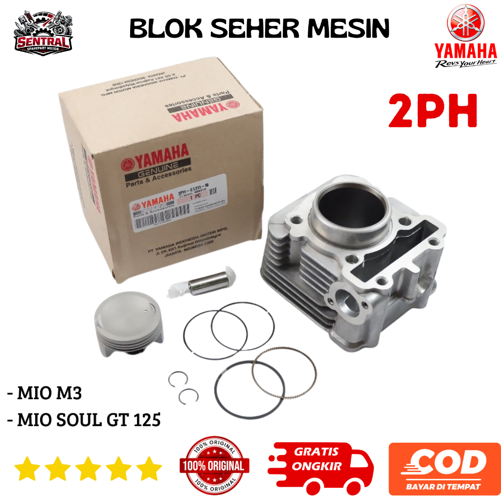 Blok Seher Yamaha Mio M3 125 Kode 2PH Original Satu Set, // Set Blok Piston Mio M3 Ori