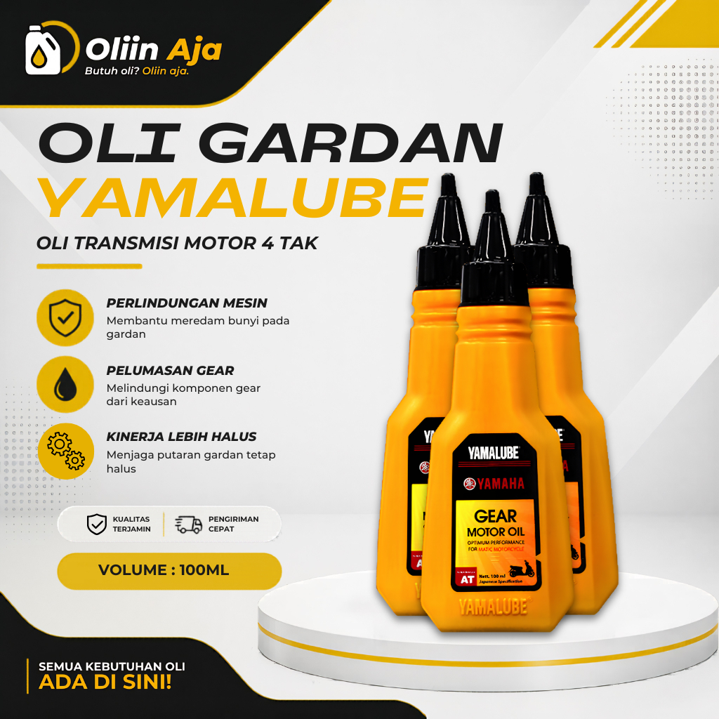 Oliin Aja | Paket 3 Botol Oli Gardan Yamalube 100ml Original | Oli Gardan Motor Matic Yamaha Mio Fin
