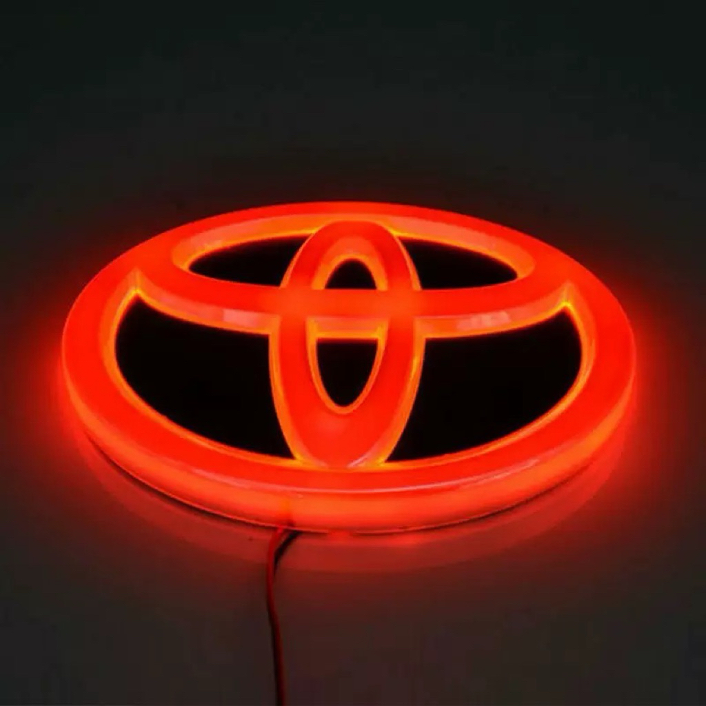 Logo Lambang Toyota LED Mobil Universal Lampu Grill Depan Bagasi Belakang Merah Variasi Aksesoris