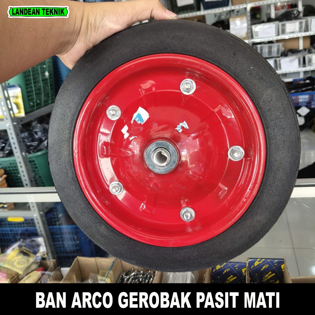 BAN GEROBAK 1 Set Lengkap Roda Gerobak Dorong Sorong Pasir Karet MATI