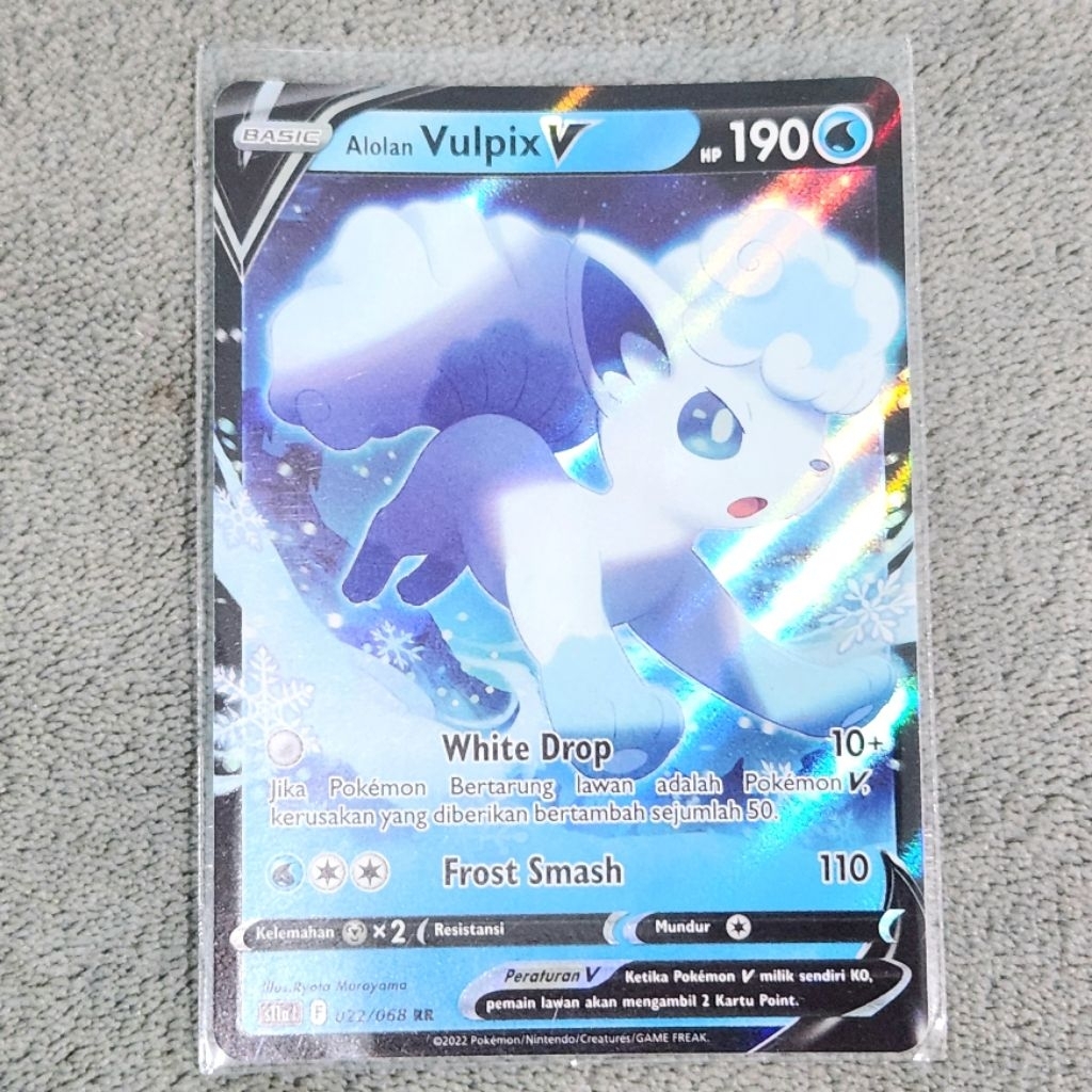 Alolan Vulpix V Pokemon Card ID [RR] - Original s11a 2022 TCG Kartu Indonesia Koleksi
