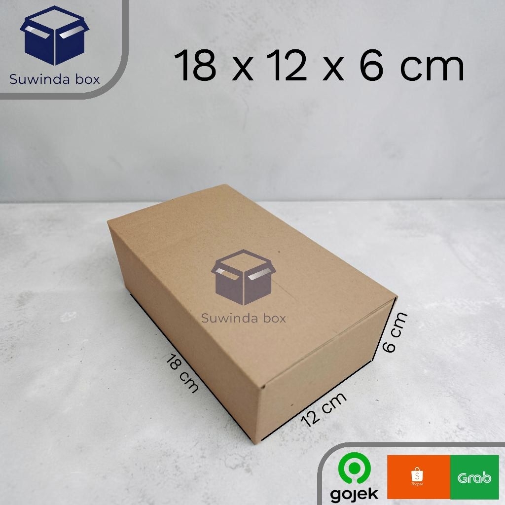 kardus ukuran 18x12x6 cm box packing dll single wall polos