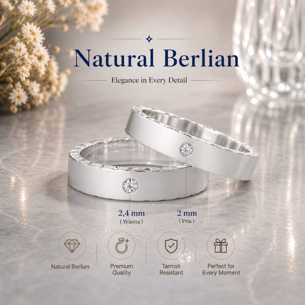 Cincin Kawin Couple Berlian Asli Emas Palladium TP 03-005