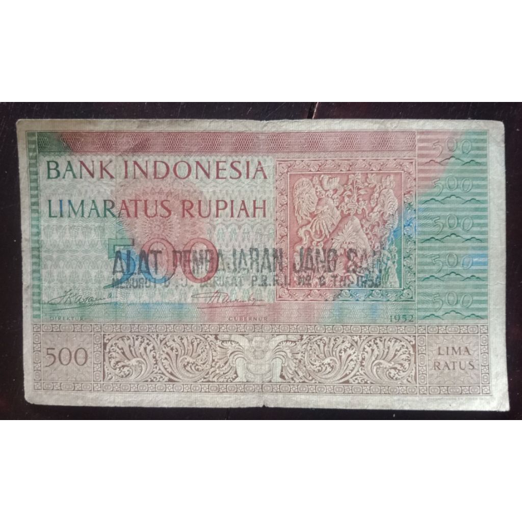 UANGKUNO 500 RUPIAH BUDAYA THN 1952