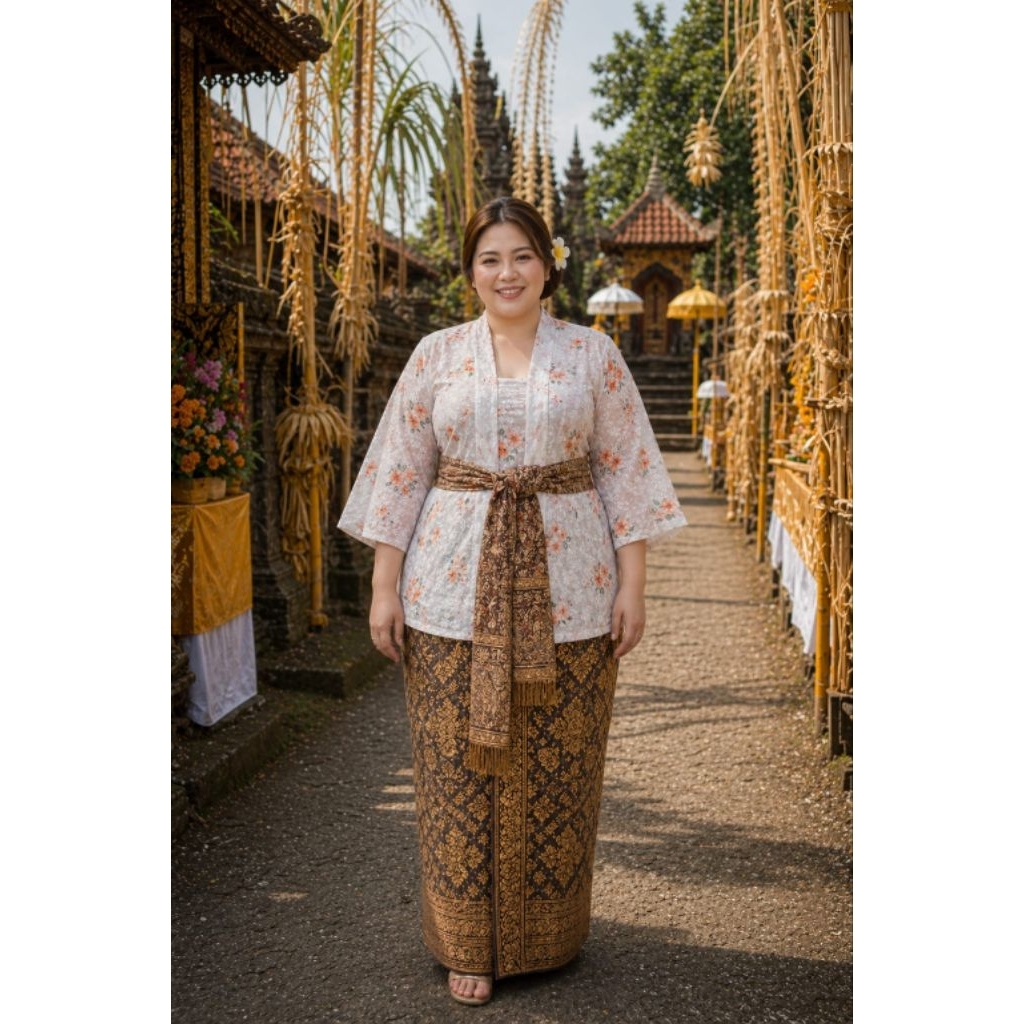 Kebaya Jadi Jumbo Bahan Katun Bunga Tangan Lonceng/Kebaya Jumbo/Kebaya Katun Bunga
