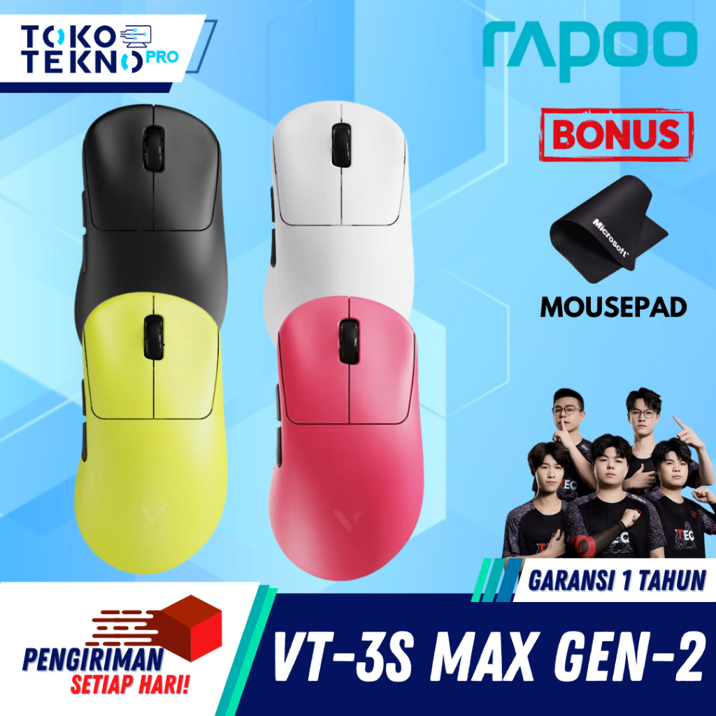 Rapoo VT3S/VT-3S/VT3 S MAX Gen-2 Mouse Wireless E-Sports Gaming Lightweight 49g PAW3950