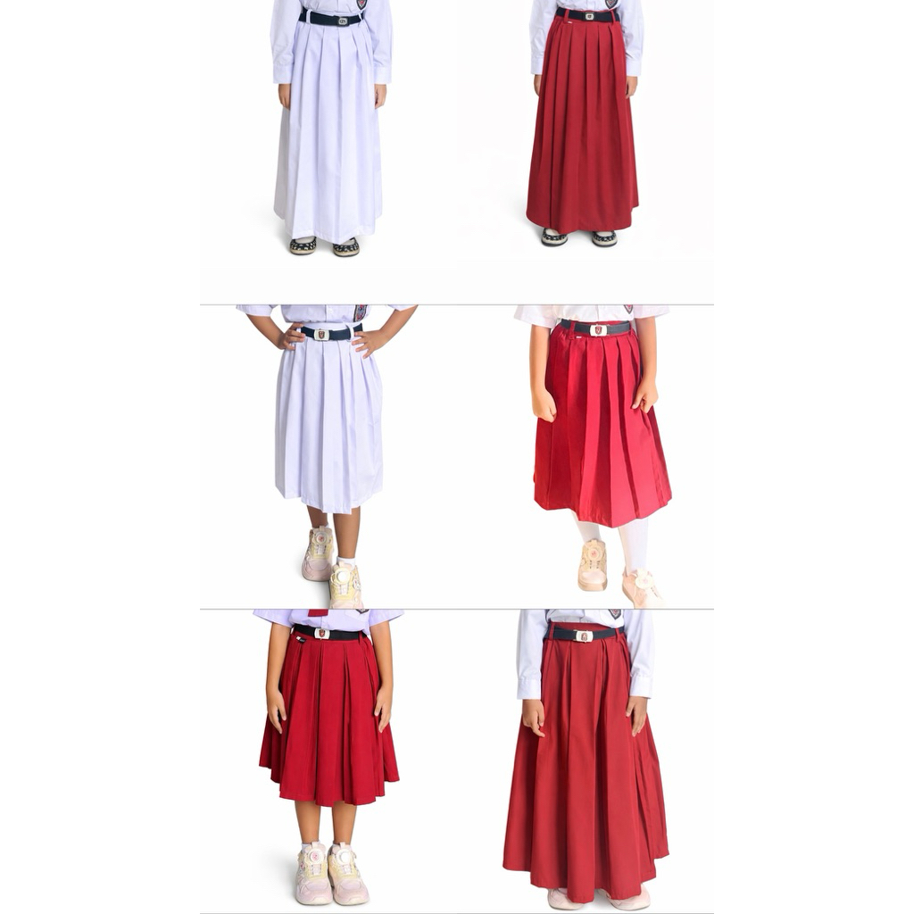 Rok Sekolah SD Perempuan,Merah,Putih,Rempel,Adumanis