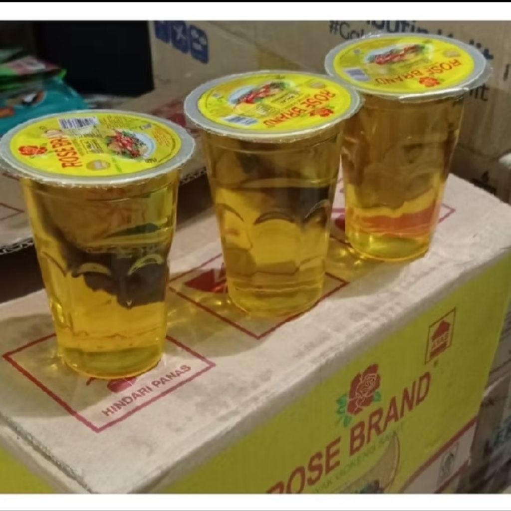 minyak rose brand gelas