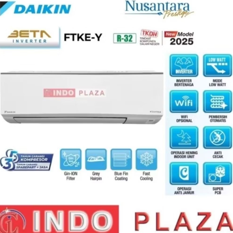 [MEDAN] AC DAIKIN BETA INVERTER NUSANTARA 1/2PK / 1PK / 3/4PK / 1.5PK / 2PK PRESTIGE