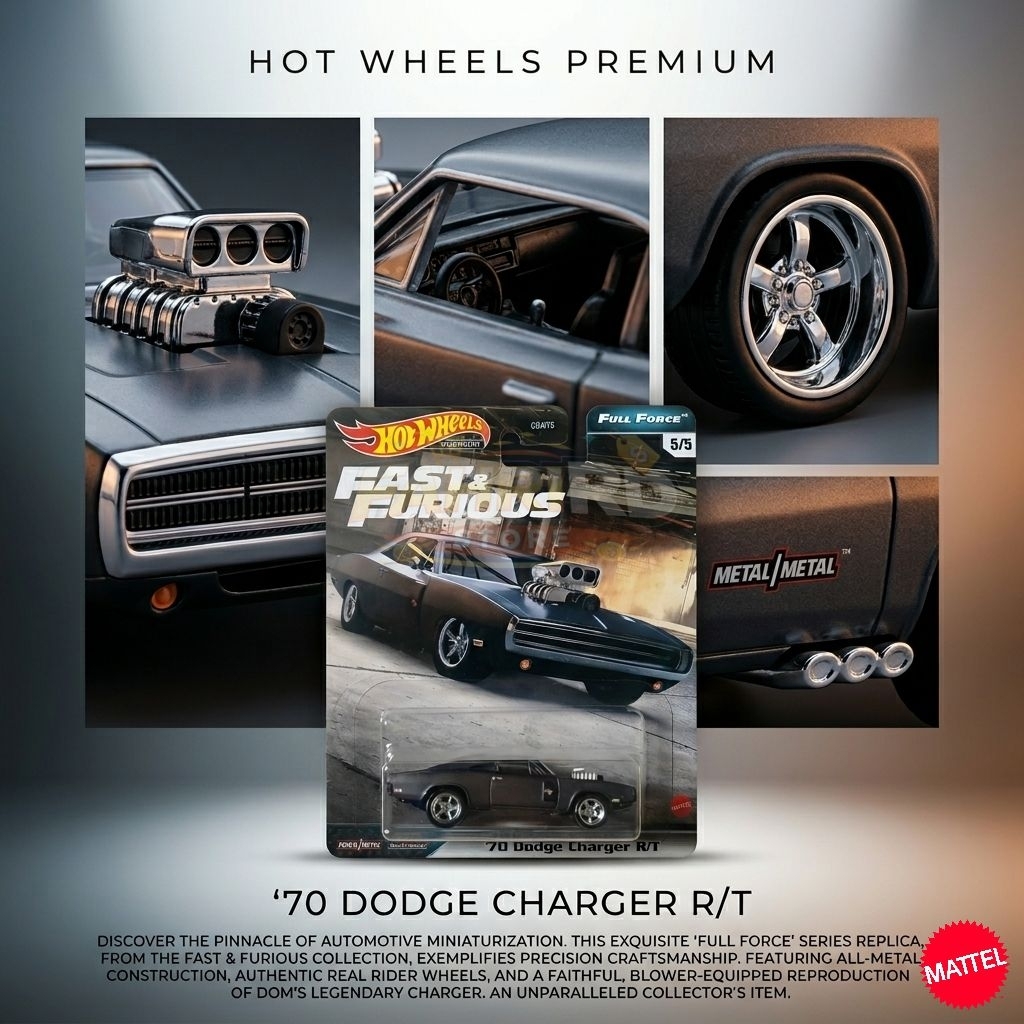 Hot Wheels '70 Dodge Charger R/T, Fast & Furious Full Force