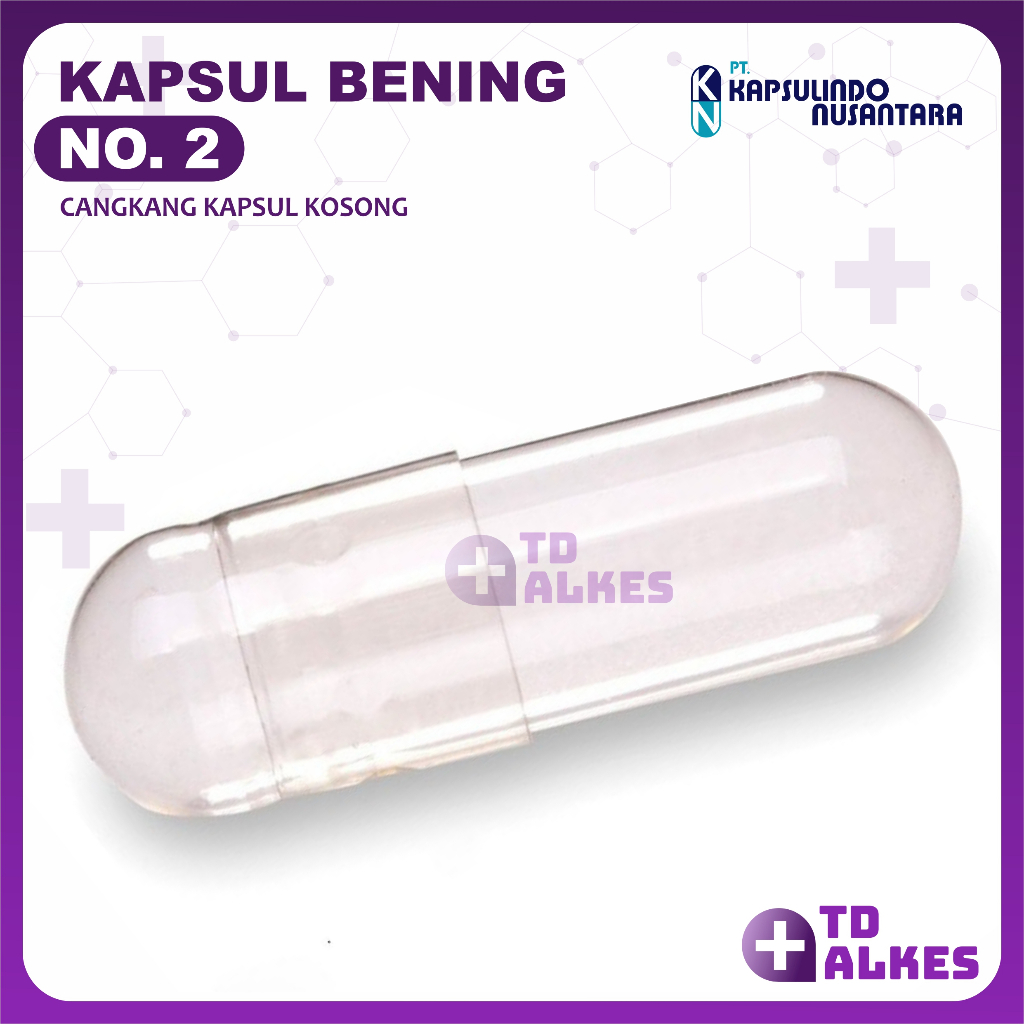 Kapsul Kosong No 2 Isi 1000 Pcs Cangkang Kapsul Natural Bening