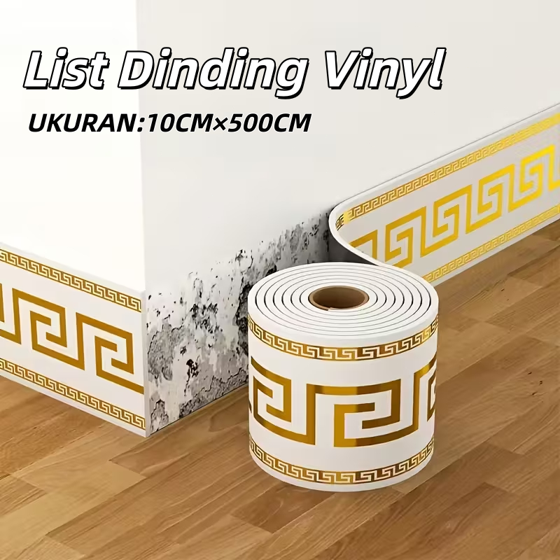List Dinding Wallpaper PVC Premium 500cm x 10cm Wall Border Foam Stiker Tebal 3 MM